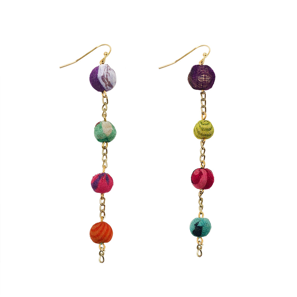 
            
                Load image into Gallery viewer, Kantha Fluid Ellipses Earrings
            
        