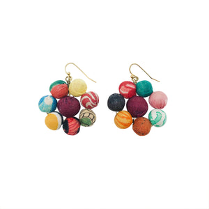 
            
                Load image into Gallery viewer, Kantha Blooming Posy Earrings
            
        