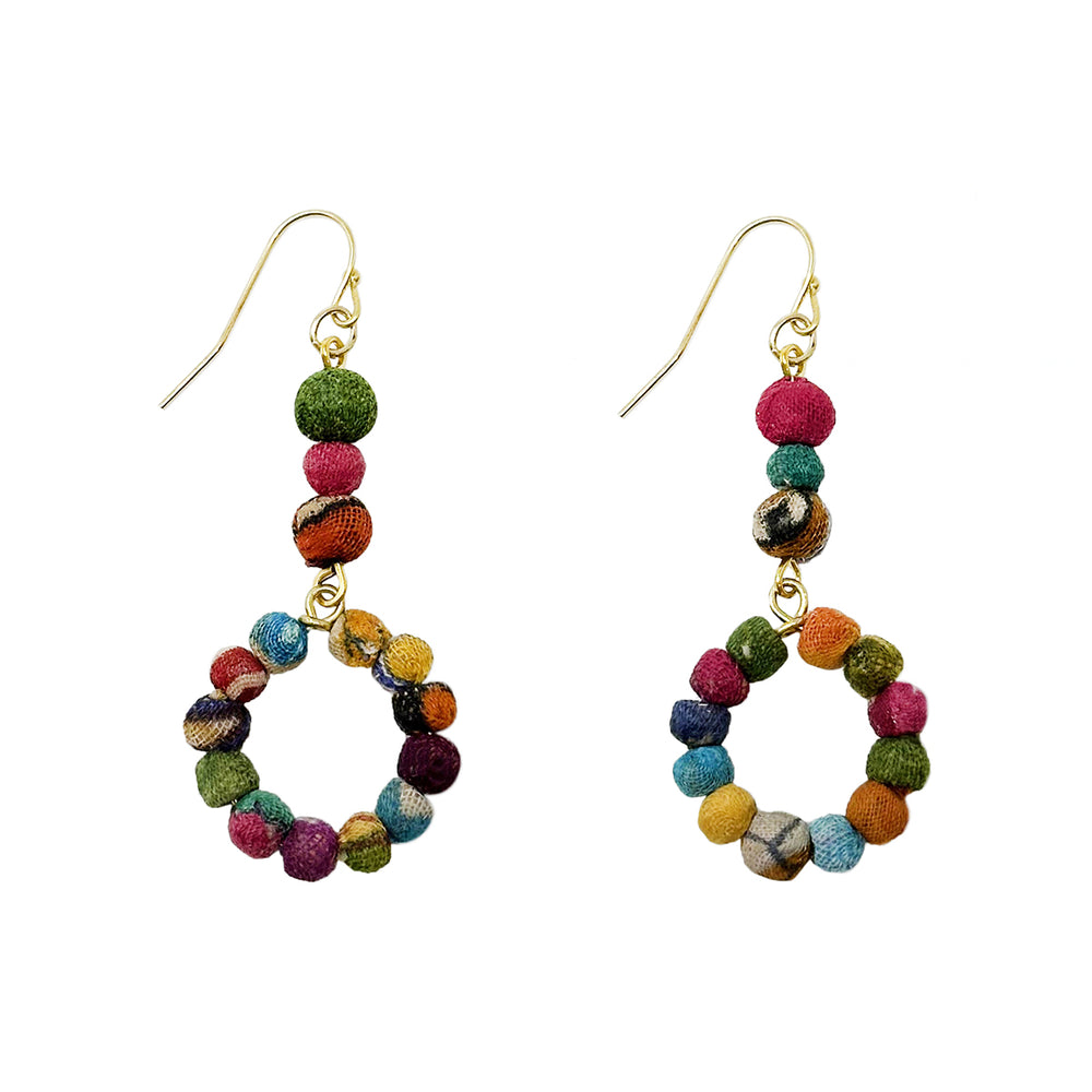 Kantha Exclamation Hoop Earrings