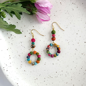 Kantha Exclamation Hoop Earrings