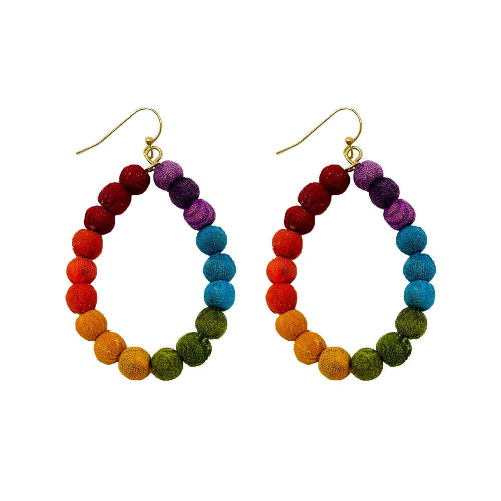 Kantha Prism Teardrop Earrings