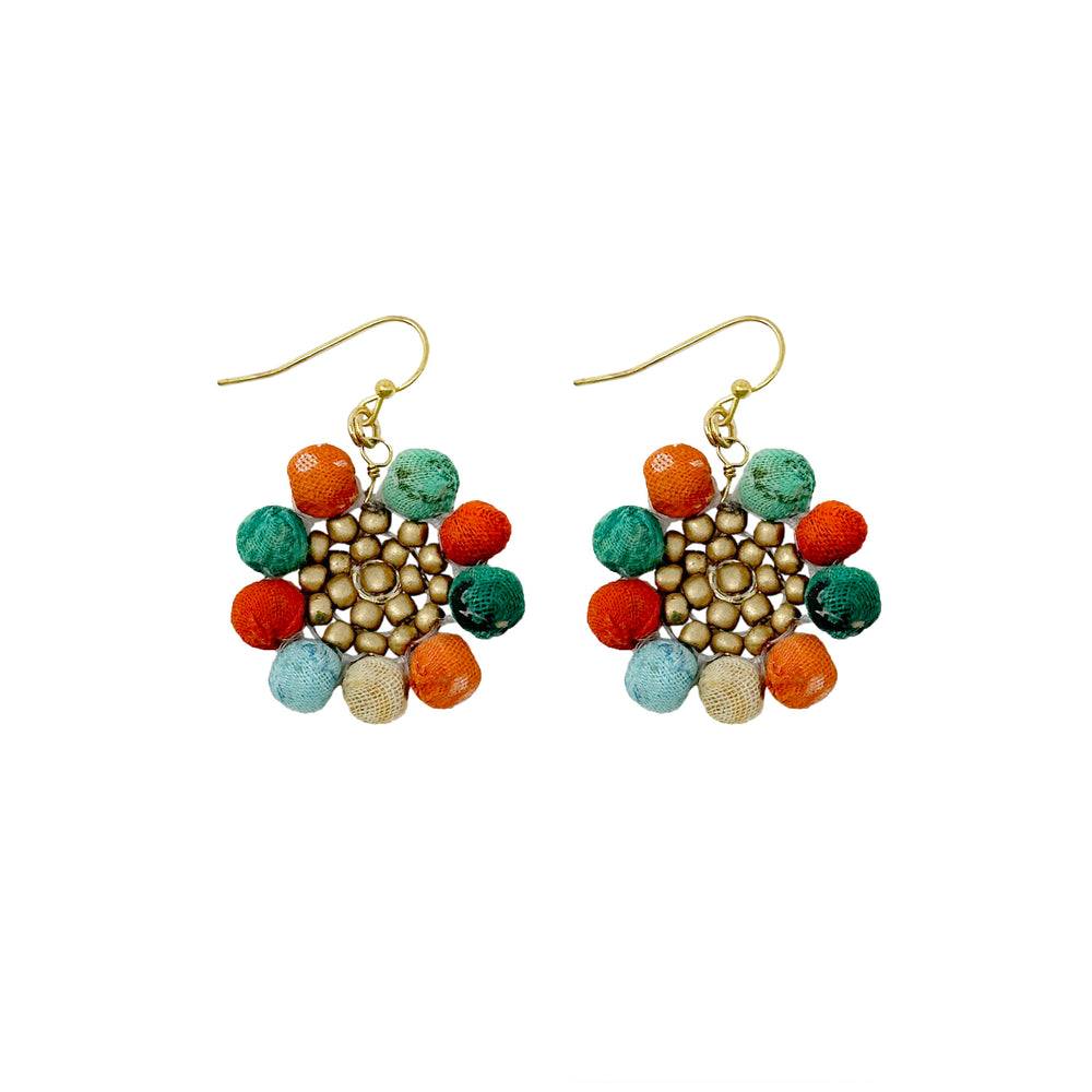 Kantha Capri Sunflower Earrings