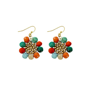Kantha Capri Sunflower Earrings