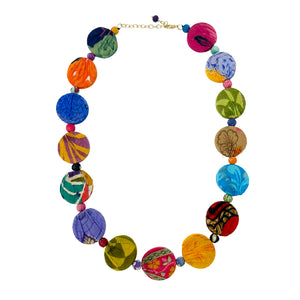 Kantha Dotted Disc Necklace