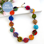 Kantha Dotted Disc Necklace