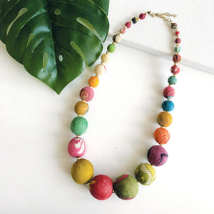 
            
                Load image into Gallery viewer, Kantha Graduated Bead Necklace
            
        