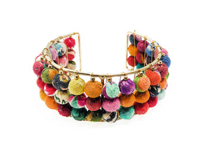 Triple Stacked Kantha Cuff