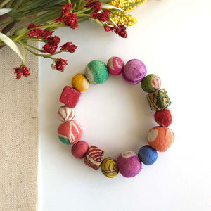 
            
                Load image into Gallery viewer, Kantha Primary Shapes Bracelet
            
        