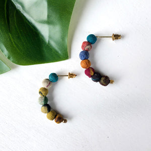
            
                Load image into Gallery viewer, Kantha Petite Arc Earrings
            
        