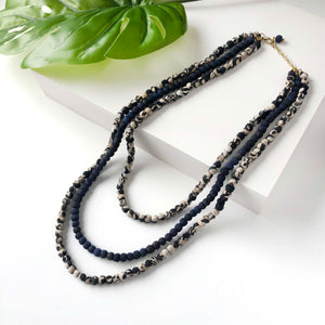 
            
                Load image into Gallery viewer, Kantha Indigo Layered Necklace
            
        