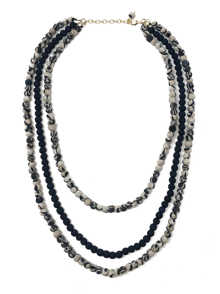 
            
                Load image into Gallery viewer, Kantha Indigo Layered Necklace
            
        