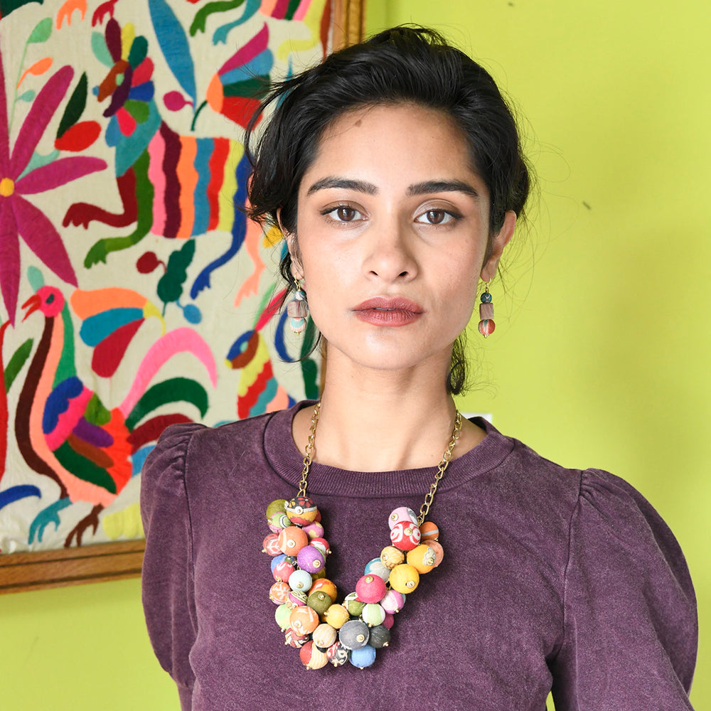 
            
                Load image into Gallery viewer, Kantha Peony Necklace
            
        