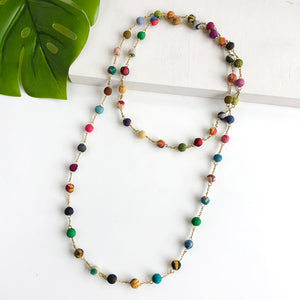 
            
                Load image into Gallery viewer, Dotted Kantha Long Necklace
            
        